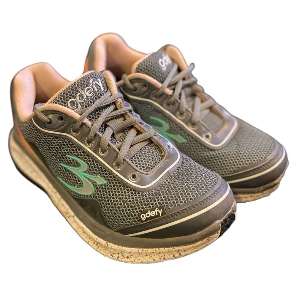 Gdefy Women's Comfort Fit Athletic Shoes Blue Gray Orthopedic Sneakers Size 7.5
